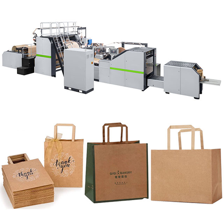 آلة الأكياس الورقية الأوتوماتيكية بالكامل RKHF-450F بمقبض مسطح